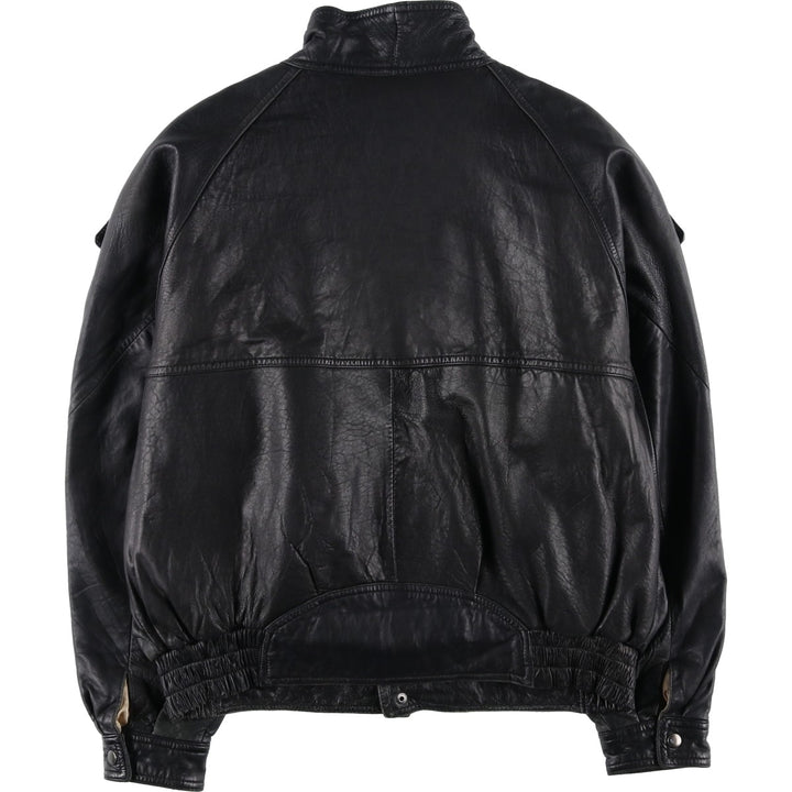 IOU Padded Leather Blouson, Men's Size L genuine leather black type Vintage Second Hand