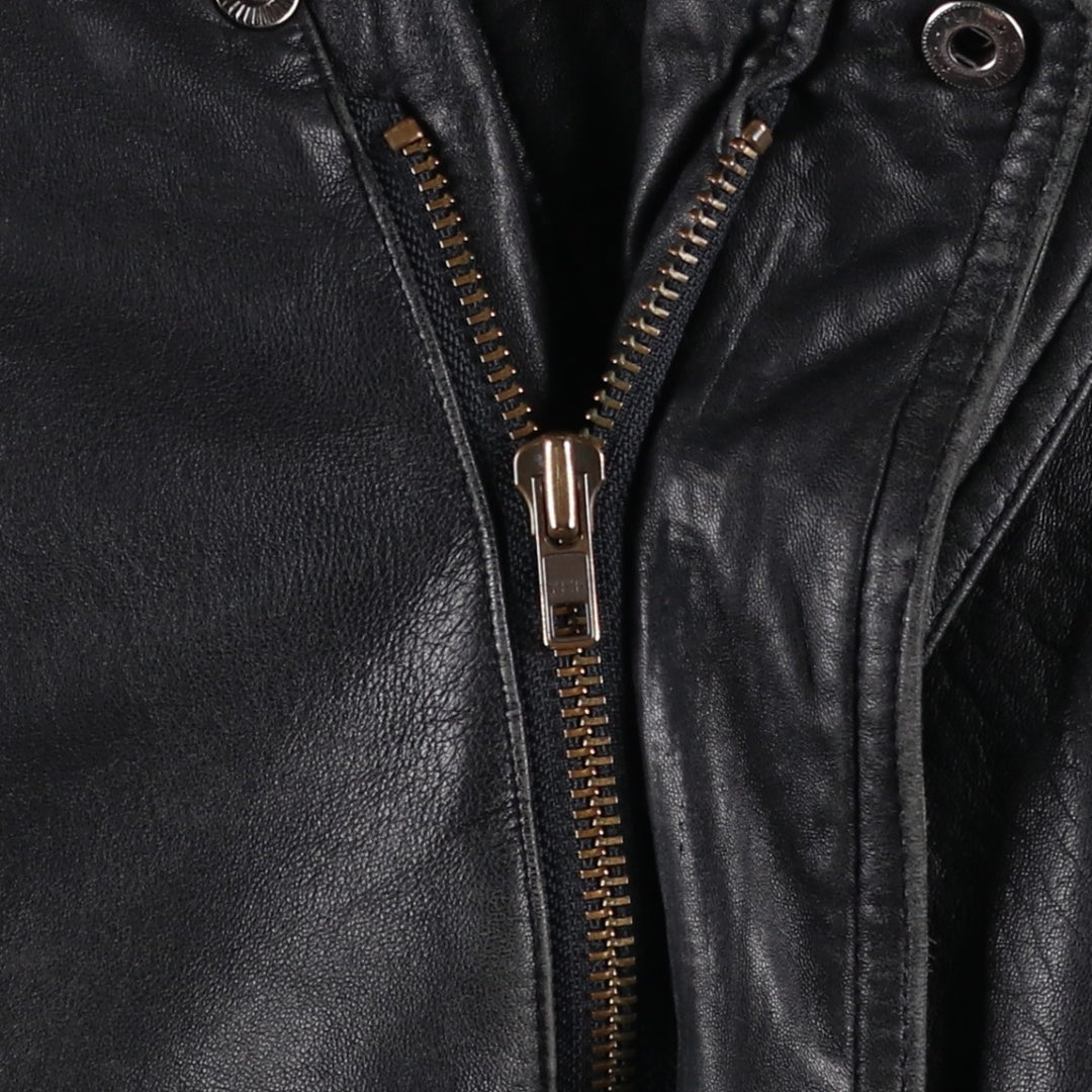 IOU Padded Leather Blouson, Men's Size L genuine leather black type Vintage Second Hand