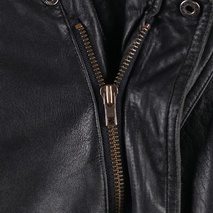 IOU Padded Leather Blouson, Men's Size L genuine leather black type Vintage Second Hand