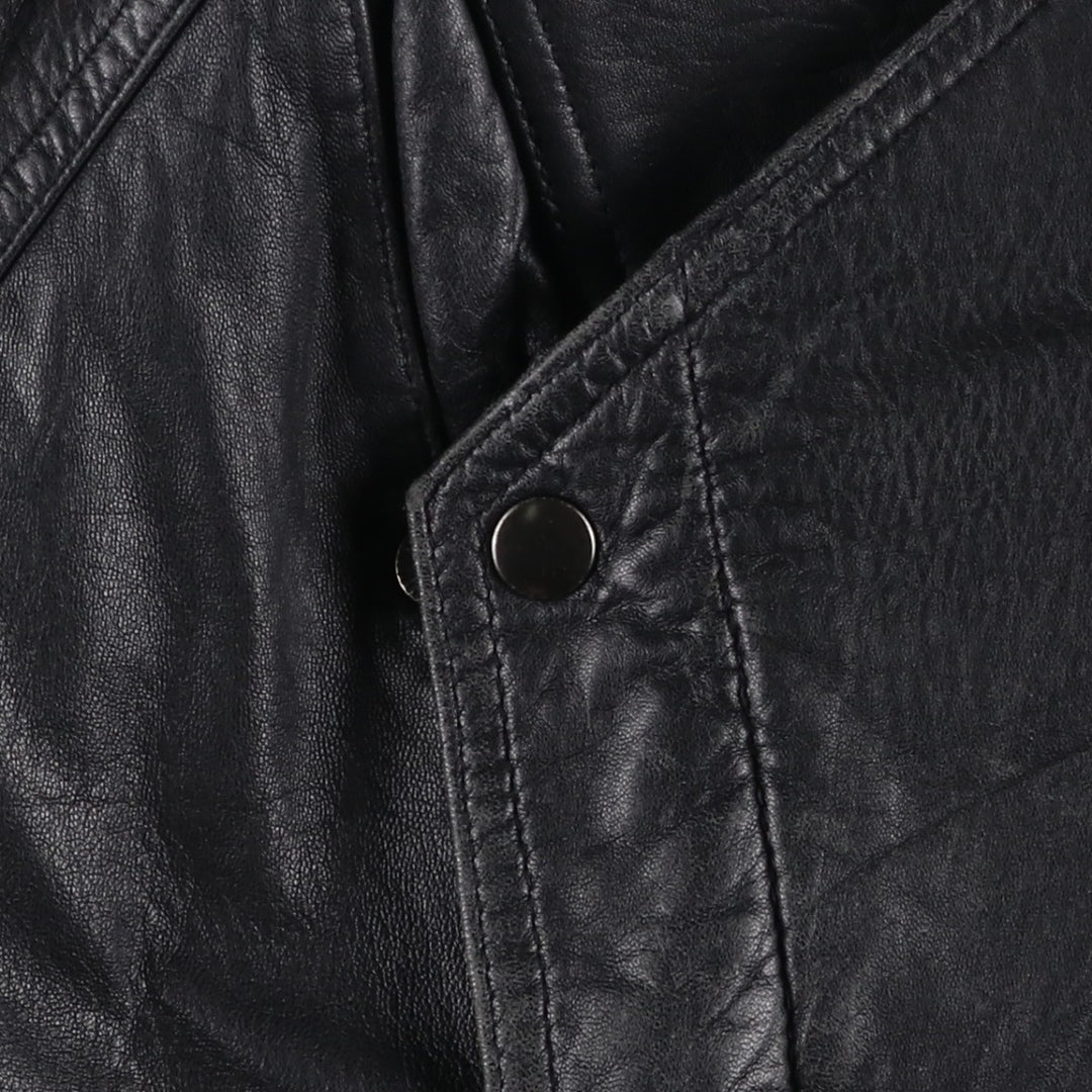 IOU Padded Leather Blouson, Men's Size L genuine leather black type Vintage Second Hand