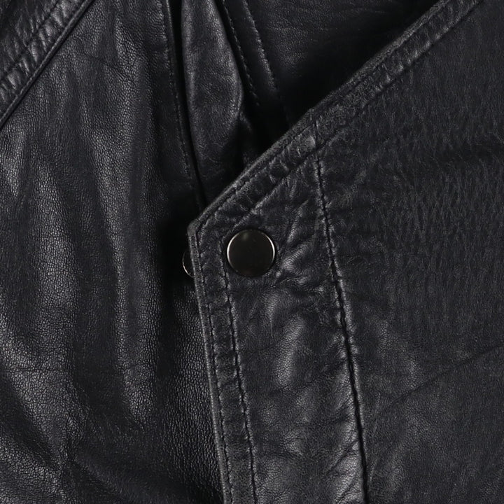 IOU Padded Leather Blouson, Men's Size L genuine leather black type Vintage Second Hand