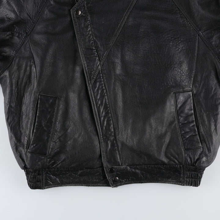 IOU Padded Leather Blouson, Men's Size L genuine leather black type Vintage Second Hand