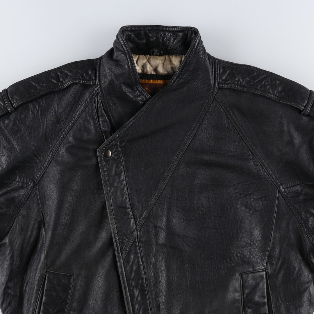 IOU Padded Leather Blouson, Men's Size L genuine leather black type Vintage Second Hand