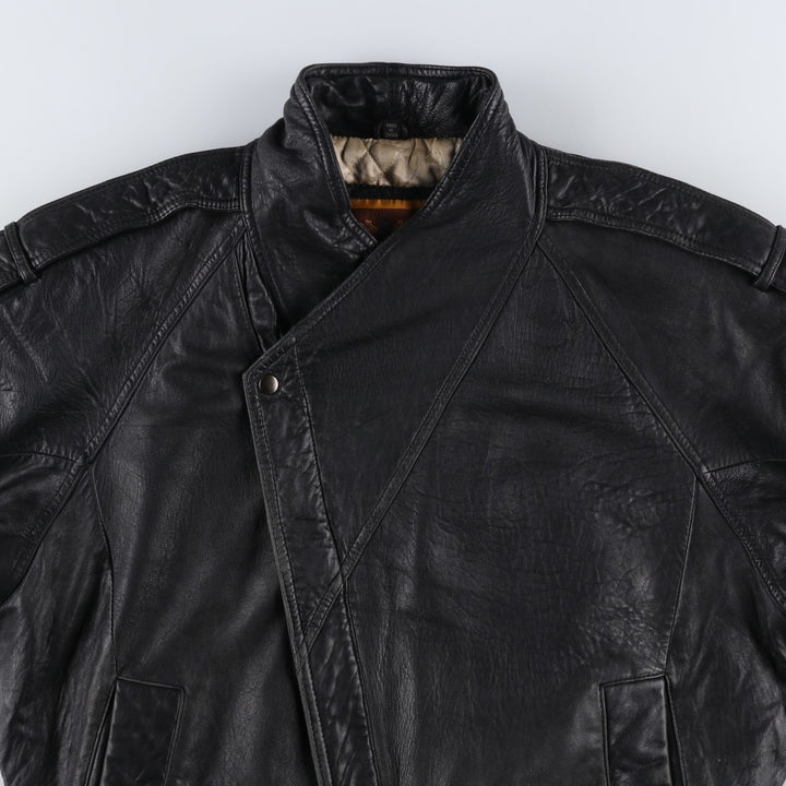 IOU Padded Leather Blouson, Men's Size L genuine leather black type Vintage Second Hand