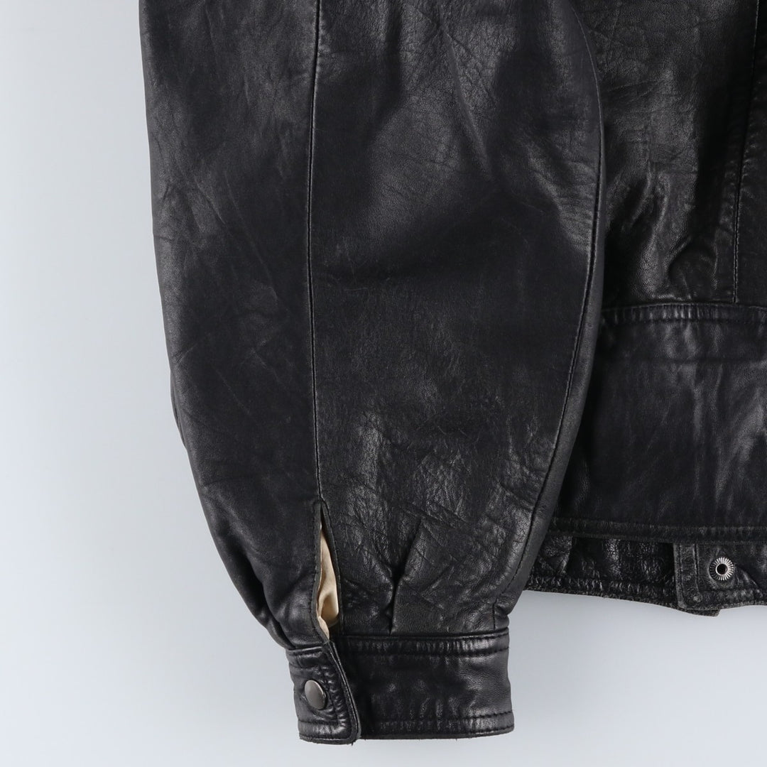 IOU Padded Leather Blouson, Men's Size L genuine leather black type Vintage Second Hand