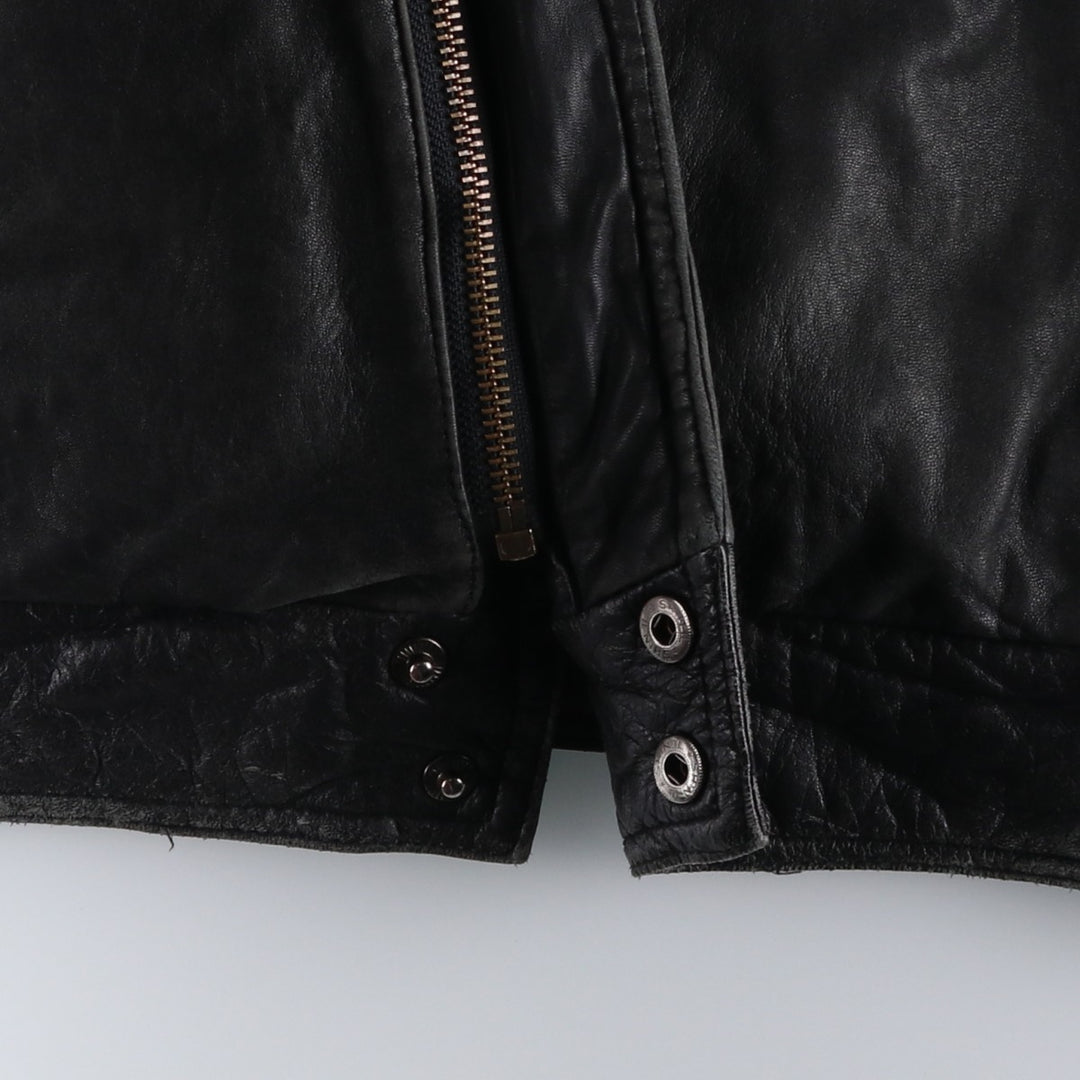IOU Padded Leather Blouson, Men's Size L genuine leather black type Vintage Second Hand