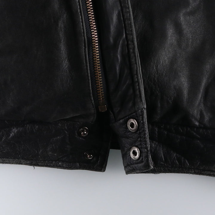 IOU Padded Leather Blouson, Men's Size L genuine leather black type Vintage Second Hand