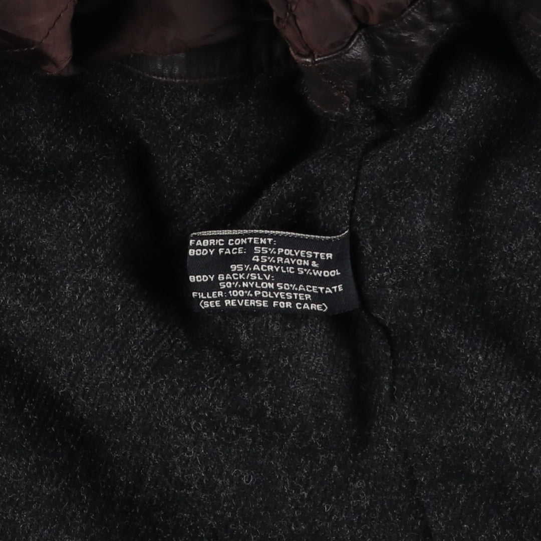 JOS.A.BANK Padded Leather Blouson, Men's Size L genuine leather brown type Vintage Second Hand