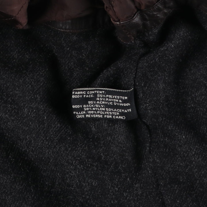 JOS.A.BANK Padded Leather Blouson, Men's Size L genuine leather brown type Vintage Second Hand