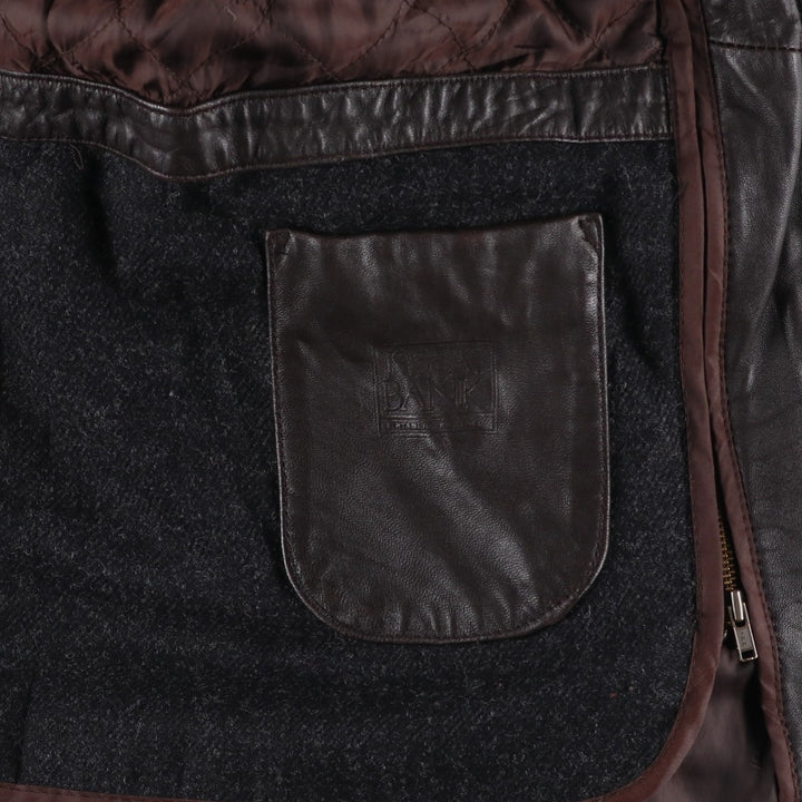 JOS.A.BANK Padded Leather Blouson, Men's Size L genuine leather brown type Vintage Second Hand