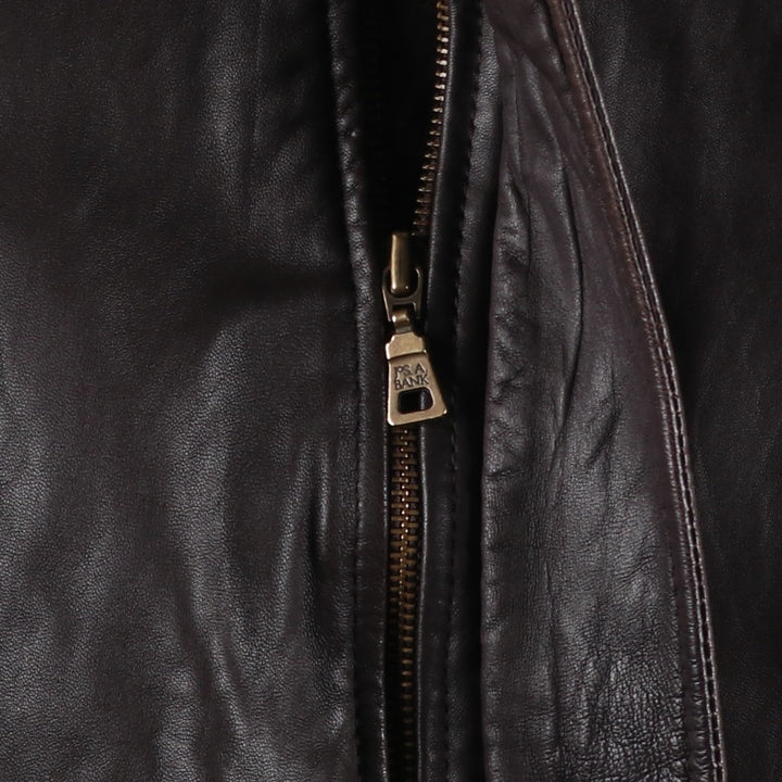 JOS.A.BANK Padded Leather Blouson, Men's Size L genuine leather brown type Vintage Second Hand