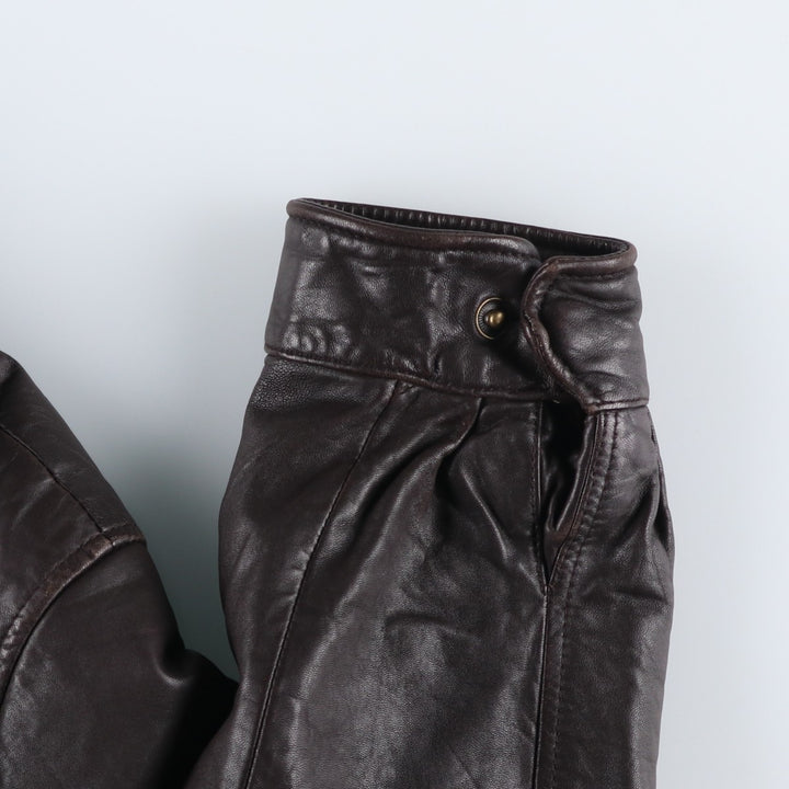 JOS.A.BANK Padded Leather Blouson, Men's Size L genuine leather brown type Vintage Second Hand