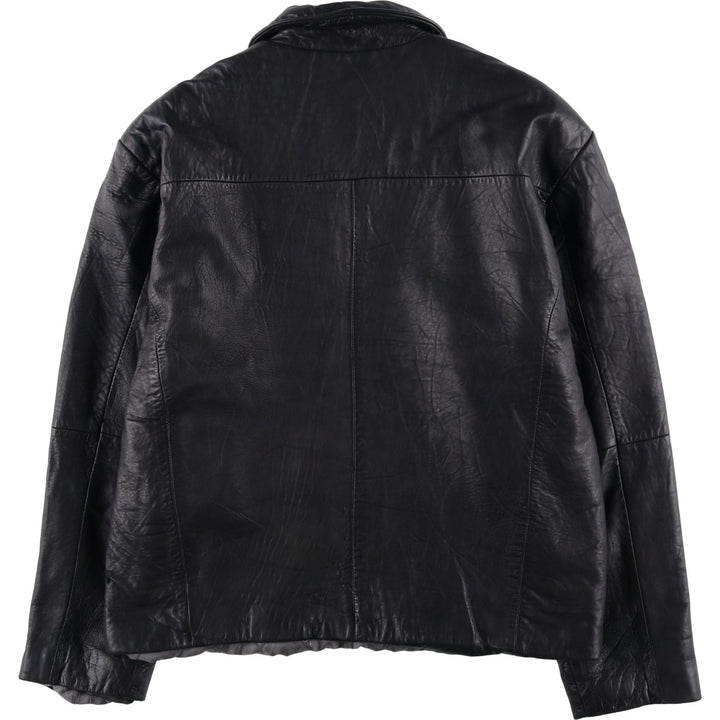 Boston Harbor Padded Swing-Top Leather Blouson, Men's Size L genuine leather black type Vintage Second Hand