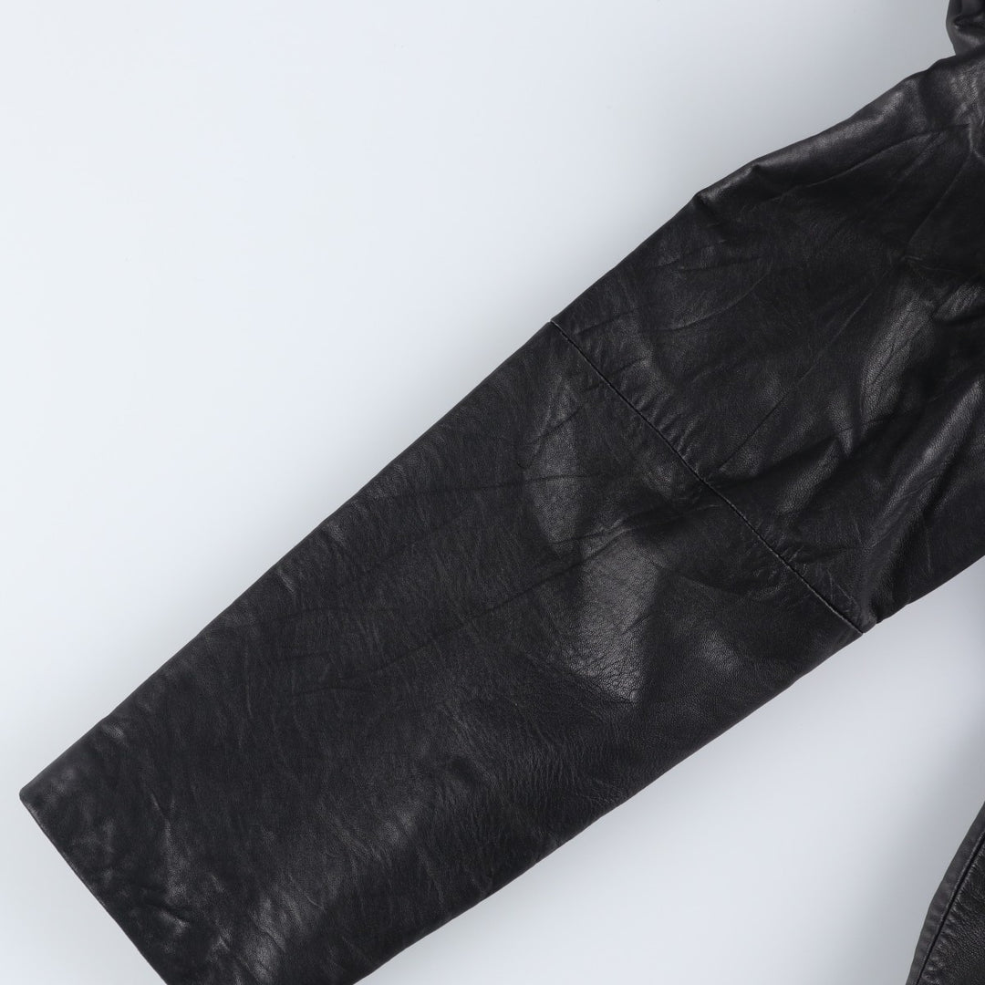 Boston Harbor Padded Swing-Top Leather Blouson, Men's Size L genuine leather black type Vintage Second Hand