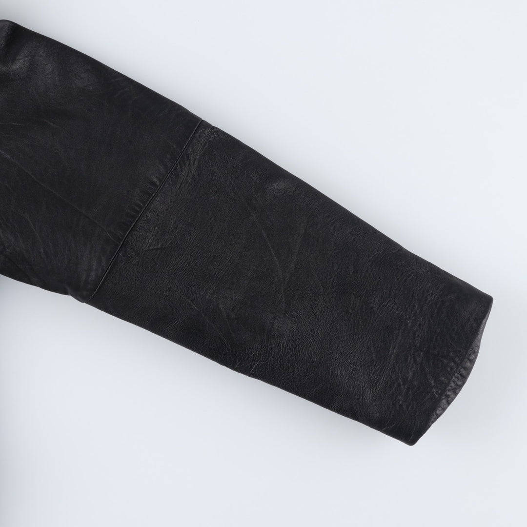 Boston Harbor Padded Swing-Top Leather Blouson, Men's Size L genuine leather black type Vintage Second Hand