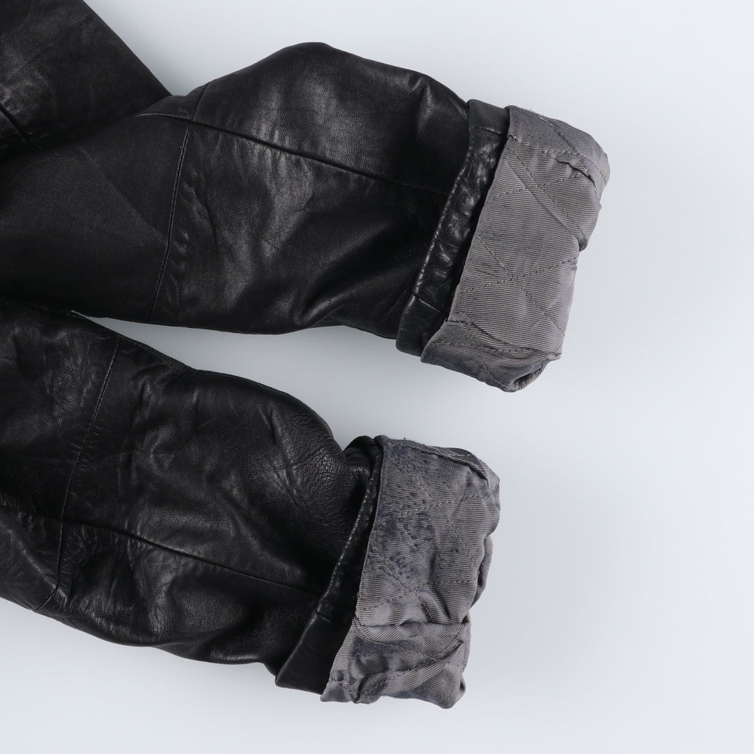Boston Harbor Padded Swing-Top Leather Blouson, Men's Size L genuine leather black type Vintage Second Hand