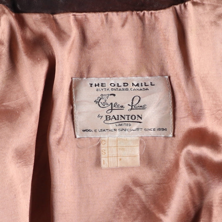 Glen Laine Swing-Top Leather Blouson, Made in Canada, Men's Size L genuine leather brown type Vintage Second Hand