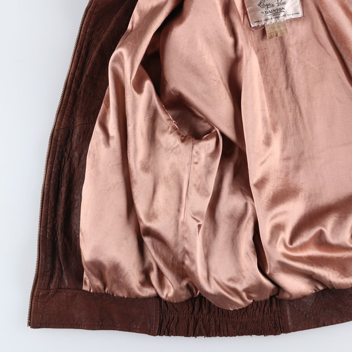 Glen Laine Swing-Top Leather Blouson, Made in Canada, Men's Size L genuine leather brown type Vintage Second Hand