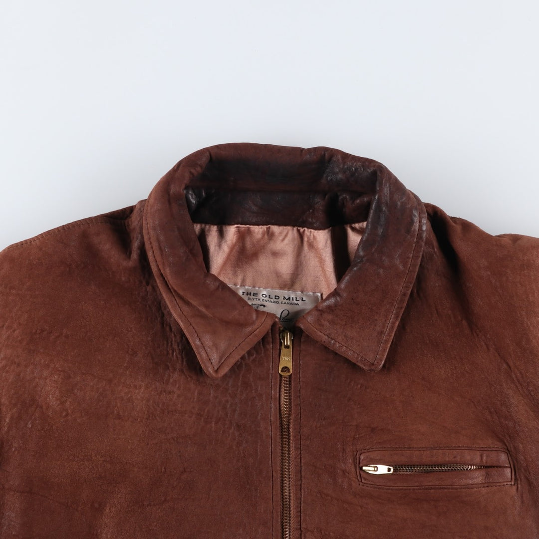 Glen Laine Swing-Top Leather Blouson, Made in Canada, Men's Size L genuine leather brown type Vintage Second Hand