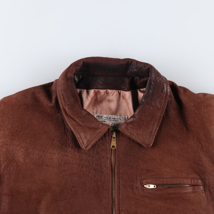Glen Laine Swing-Top Leather Blouson, Made in Canada, Men's Size L genuine leather brown type Vintage Second Hand