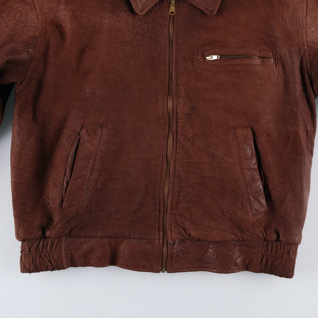 Glen Laine Swing-Top Leather Blouson, Made in Canada, Men's Size L genuine leather brown type Vintage Second Hand