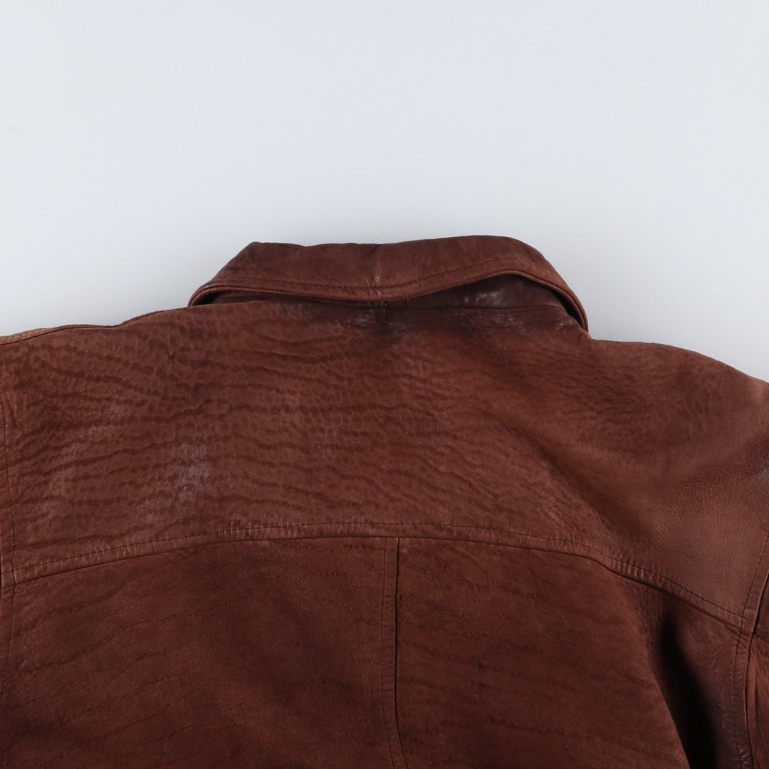 Glen Laine Swing-Top Leather Blouson, Made in Canada, Men's Size L genuine leather brown type Vintage Second Hand