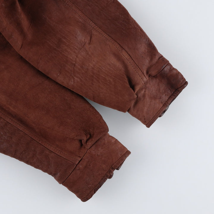 Glen Laine Swing-Top Leather Blouson, Made in Canada, Men's Size L genuine leather brown type Vintage Second Hand