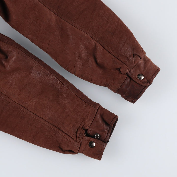 Glen Laine Swing-Top Leather Blouson, Made in Canada, Men's Size L genuine leather brown type Vintage Second Hand