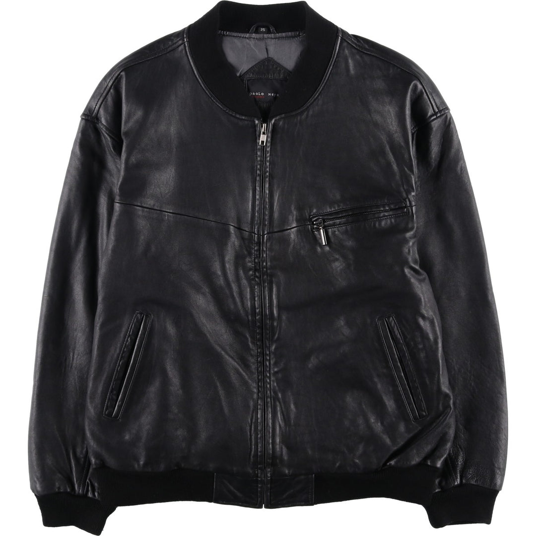 PaoLo NegRato l'uomo Leather Blouson, Men's Size L genuine leather black type Vintage Second Hand
