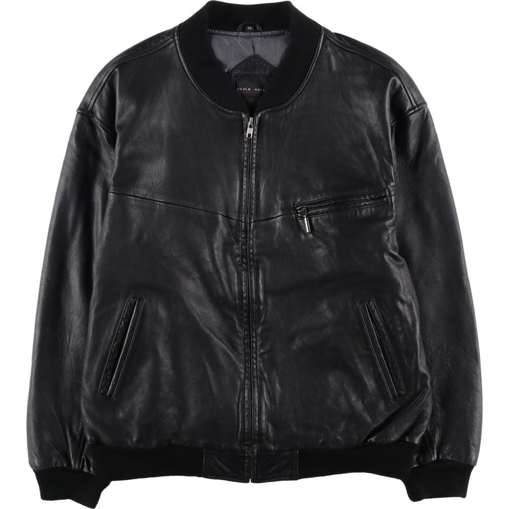 PaoLo NegRato l'uomo Leather Blouson, Men's Size L genuine leather black type Vintage Second Hand