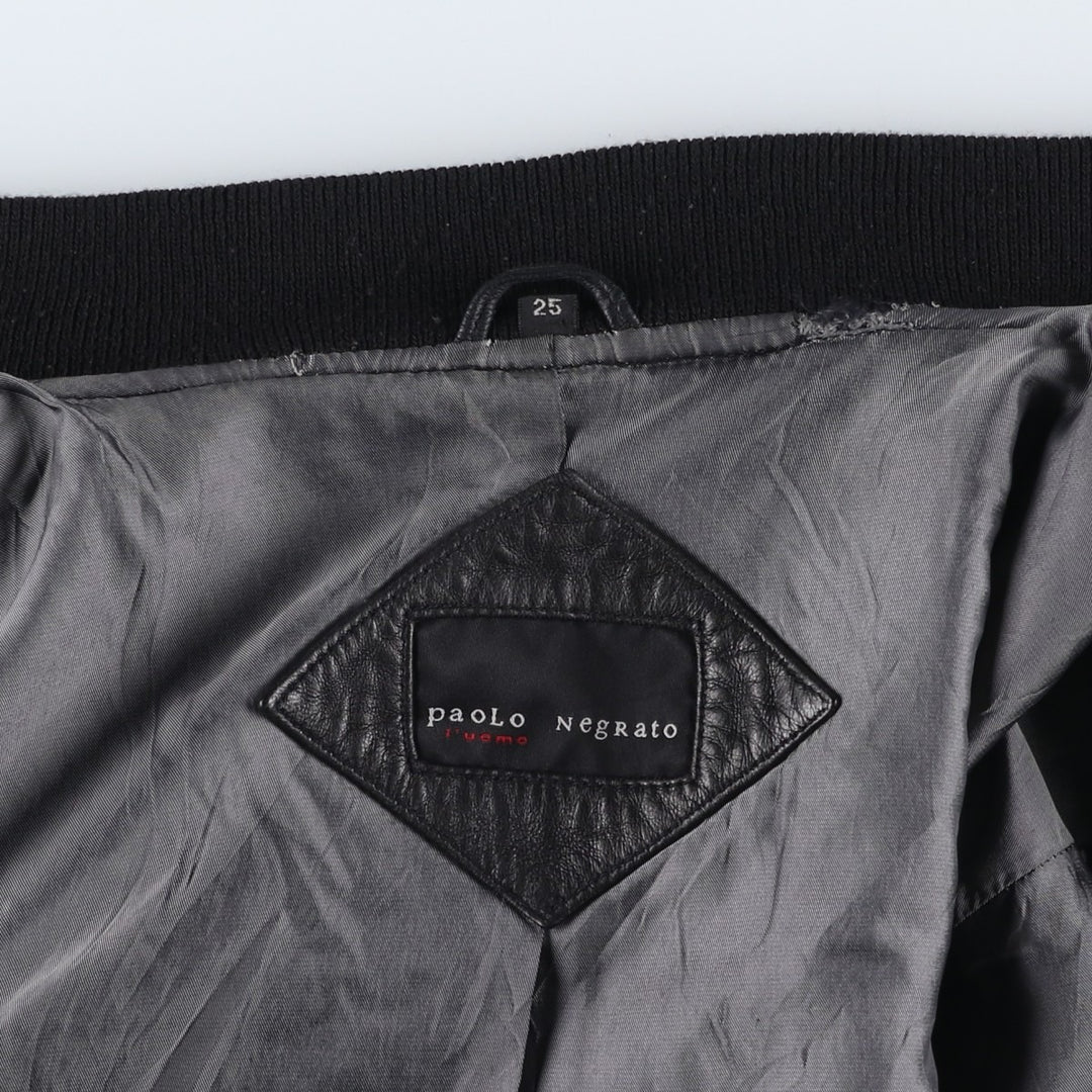 PaoLo NegRato l'uomo Leather Blouson, Men's Size L genuine leather black type Vintage Second Hand