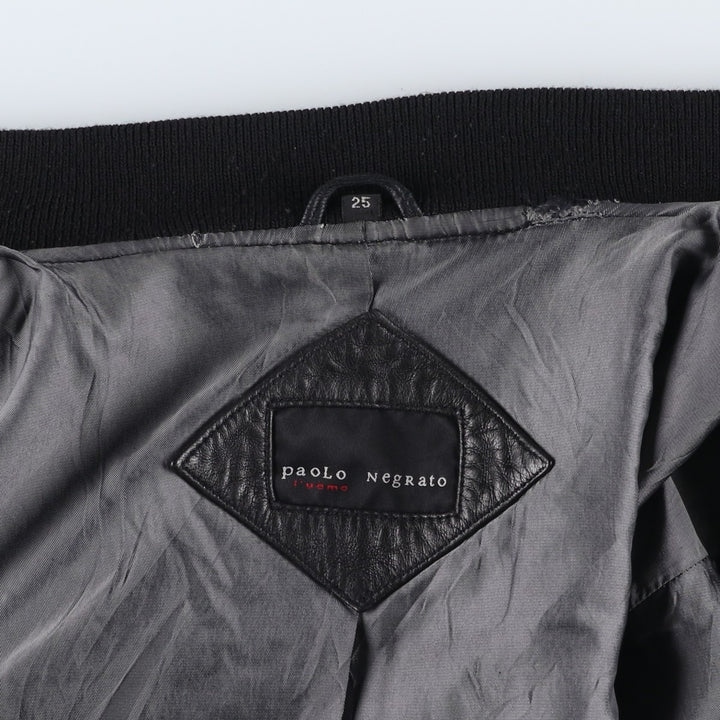 PaoLo NegRato l'uomo Leather Blouson, Men's Size L genuine leather black type Vintage Second Hand