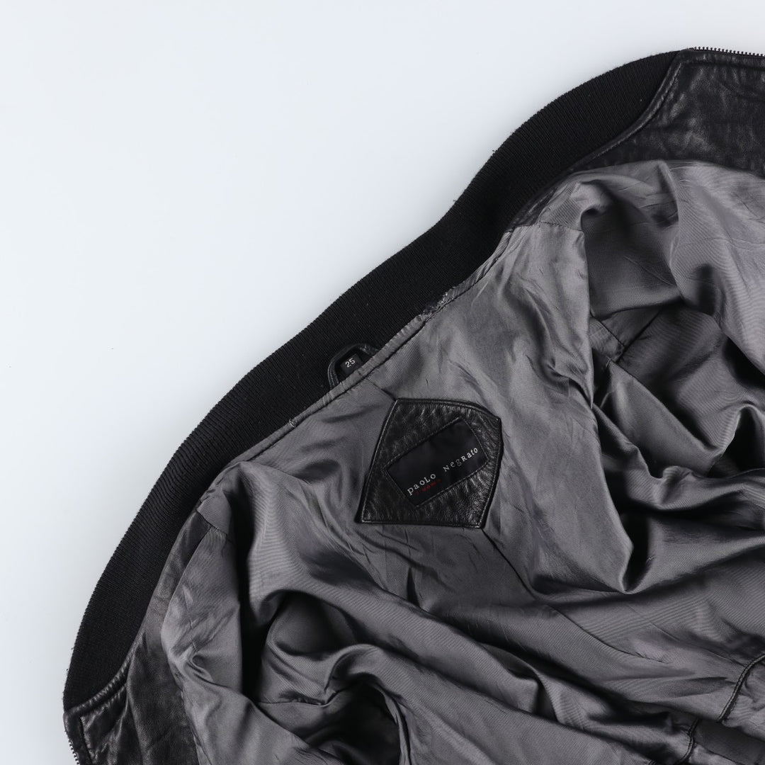 PaoLo NegRato l'uomo Leather Blouson, Men's Size L genuine leather black type Vintage Second Hand