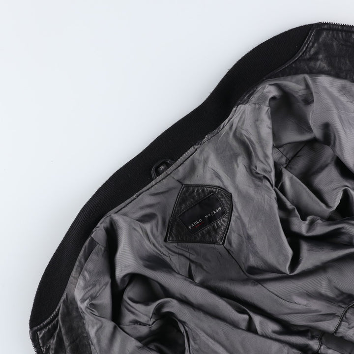 PaoLo NegRato l'uomo Leather Blouson, Men's Size L genuine leather black type Vintage Second Hand