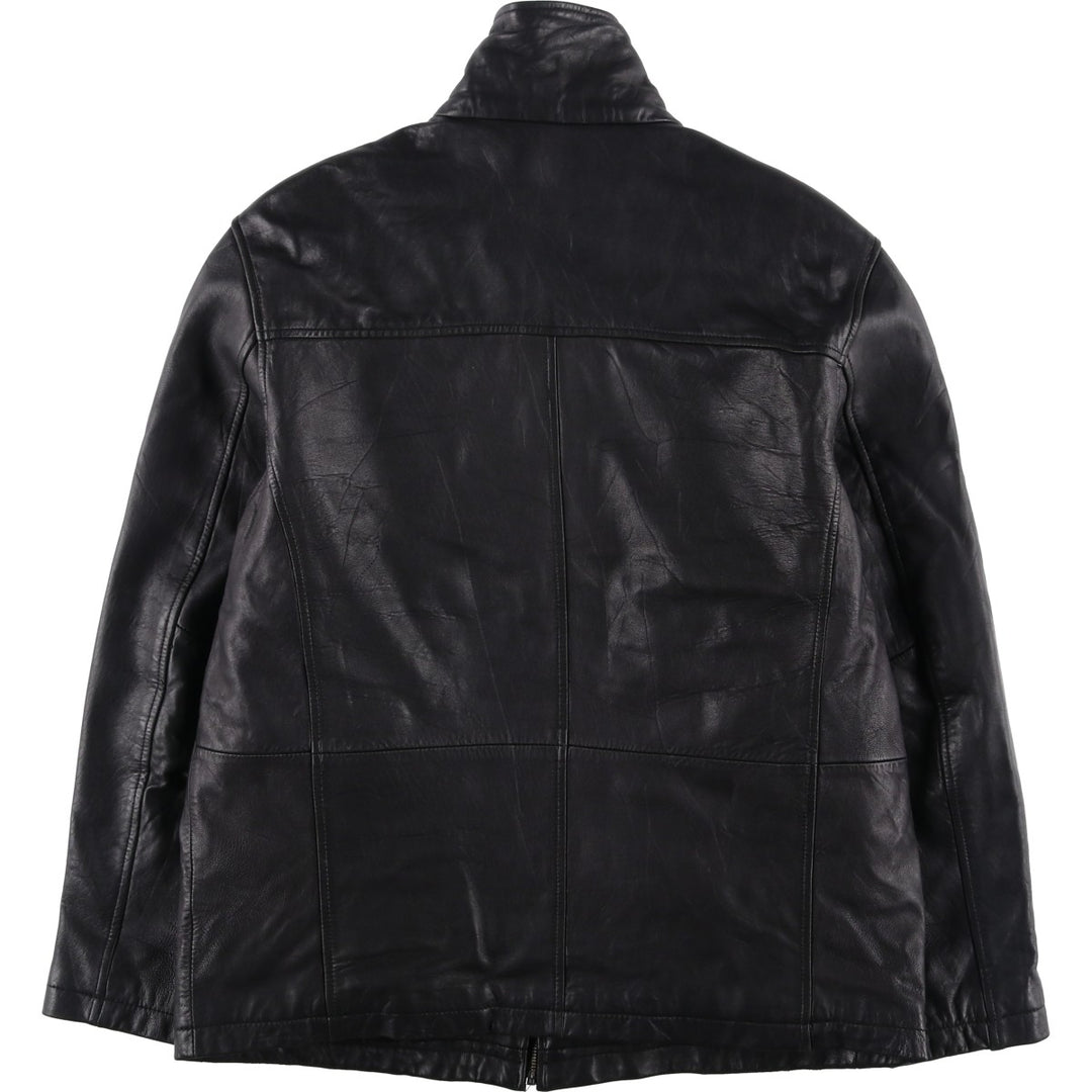 PRE END padded leather jacket, men's size L Genuine Leather Lamb Leather black type Vintage Second Hand