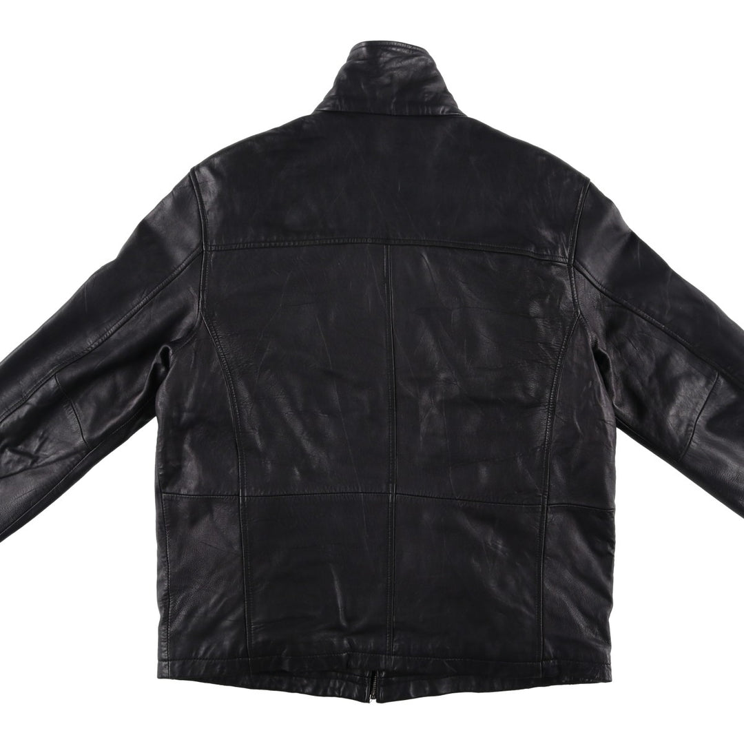 PRE END padded leather jacket, men's size L Genuine Leather Lamb Leather black type Vintage Second Hand