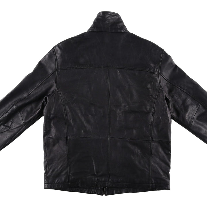 PRE END padded leather jacket, men's size L Genuine Leather Lamb Leather black type Vintage Second Hand
