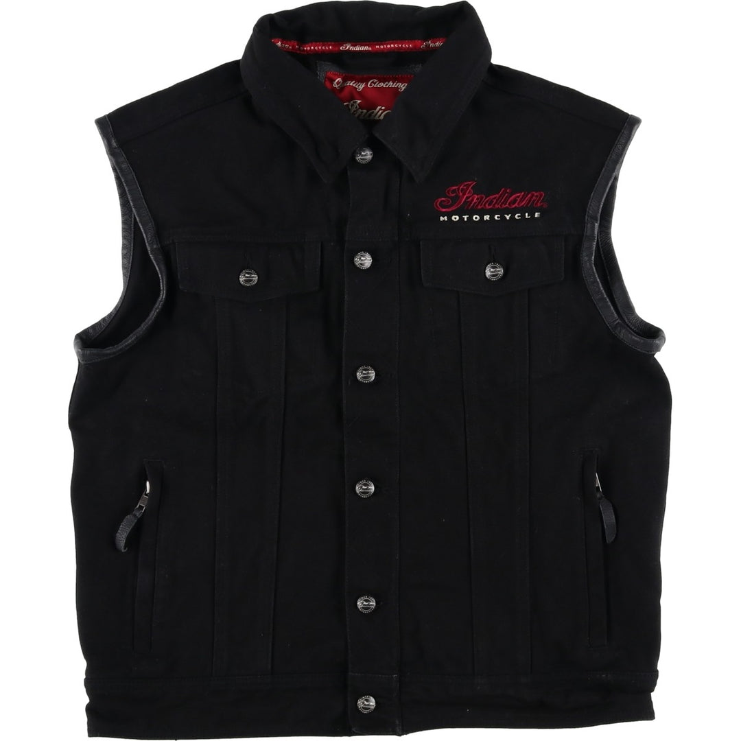 INDIAN duck vest, men's size M cotton black type Vintage Second Hand