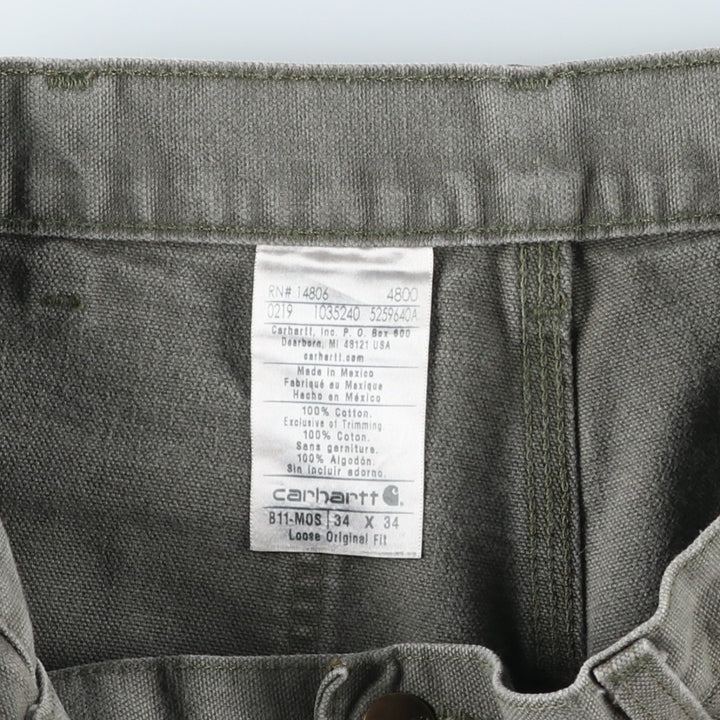 Carhartt Loose Original Fit Duck Painter Pants, Men's, W32 equivalent cotton Khaki type Vintage Second Hand