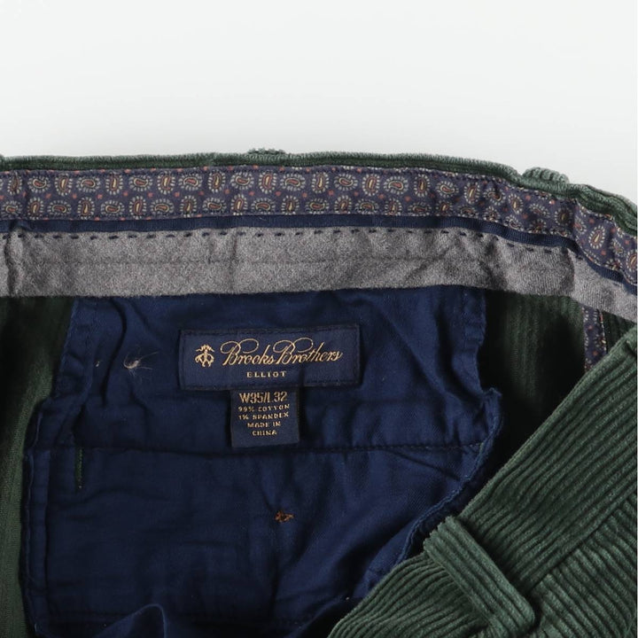 Brooks Brothers ELLIOT Two-Pleated Corduroy Pants, Men's, Size W34 cotton Green type dark green Vintage Second Hand