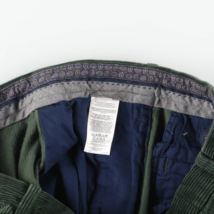 Brooks Brothers ELLIOT Two-Pleated Corduroy Pants, Men's, Size W34 cotton Green type dark green Vintage Second Hand