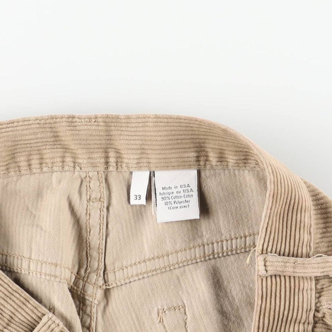 Calvin Klein Jeans Wide Ribbed Corduroy Pants, Made in USA, Men's, Size W32 cotton Beige type Vintage Second Hand
