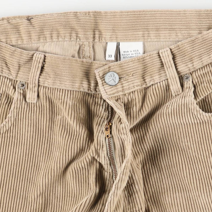 Calvin Klein Jeans Wide Ribbed Corduroy Pants, Made in USA, Men's, Size W32 cotton Beige type Vintage Second Hand