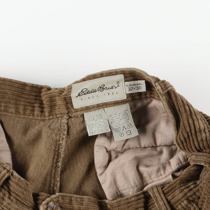 Eddie Bauer Men's Two-Puck Wide-Rib Corduroy Pants, Size W30 cotton beige type brown Vintage Second Hand
