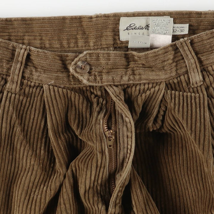 Eddie Bauer Men's Two-Puck Wide-Rib Corduroy Pants, Size W30 cotton beige type brown Vintage Second Hand