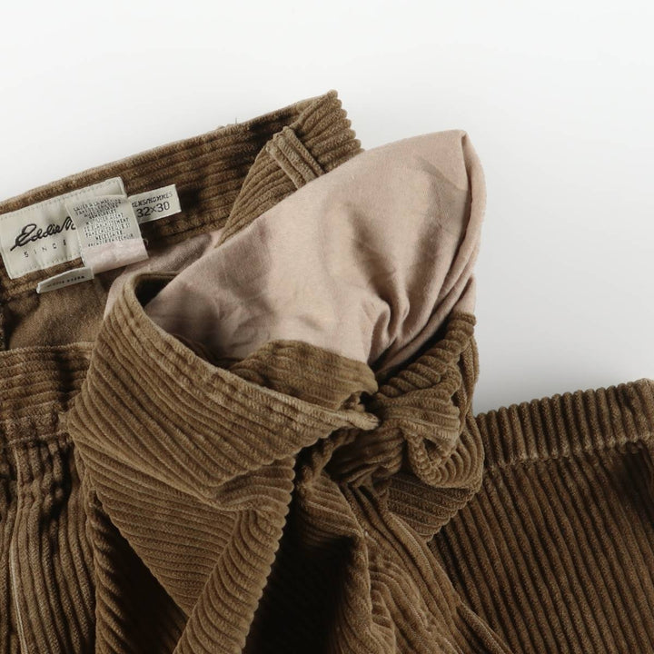 Eddie Bauer Men's Two-Puck Wide-Rib Corduroy Pants, Size W30 cotton beige type brown Vintage Second Hand