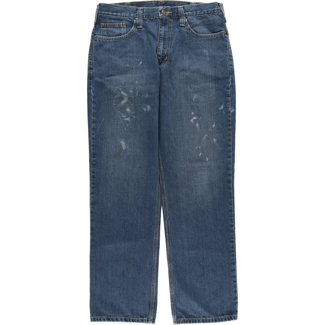 Carhartt Relaxed Fit Tapered Denim Pants for Men, W34 equivalent cotton blue type Vintage Second Hand