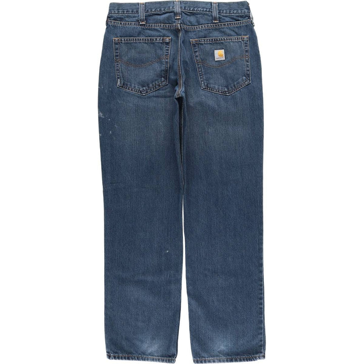 Carhartt Relaxed Fit Tapered Denim Pants for Men, W34 equivalent cotton blue type Vintage Second Hand