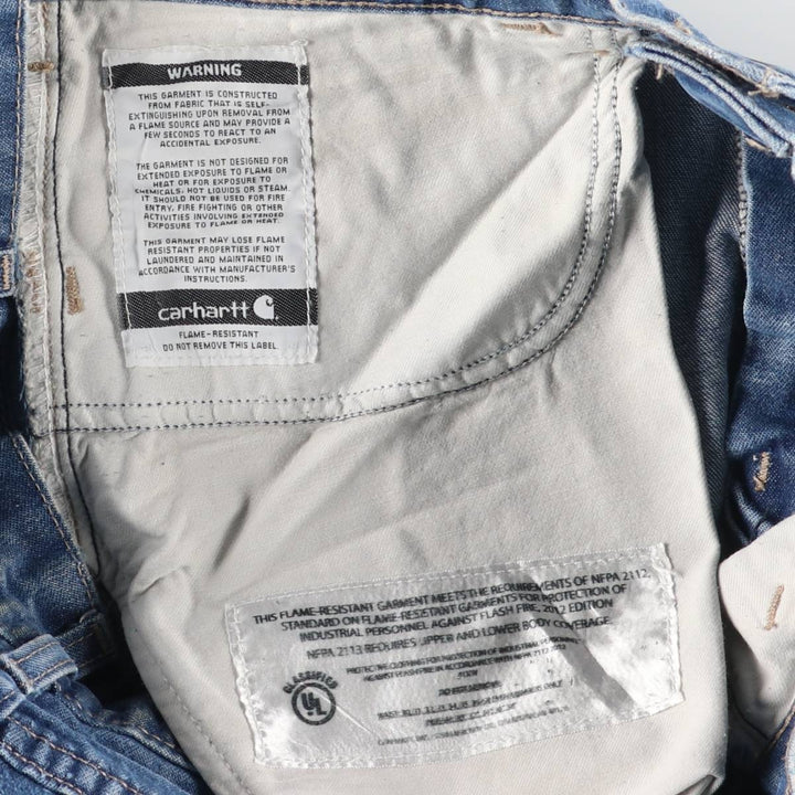 Carhartt FR Series Tapered Denim Pants, Made in USA, Men's, Size W34 unclear blue type Vintage Second Hand