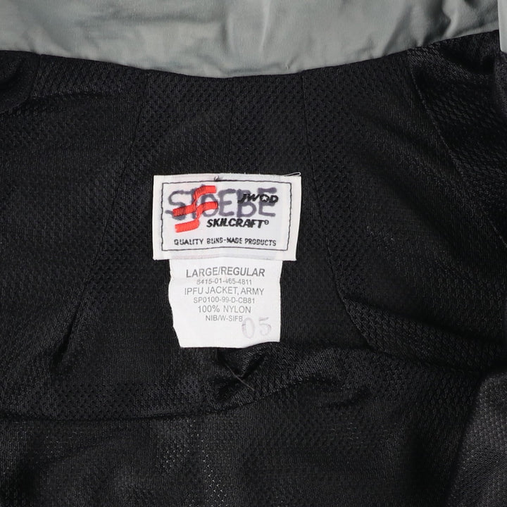 1990'S US Army Skilcraft PFU Training Jacket, Nylon, Made in USA, Large Nylon gray type Vintage Second Hand